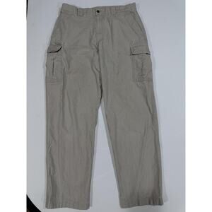 LL Bean Cargo Pants Men 35x32 (33x30.5) Beige Relaxed Fit Tropic Weight BLEMISH